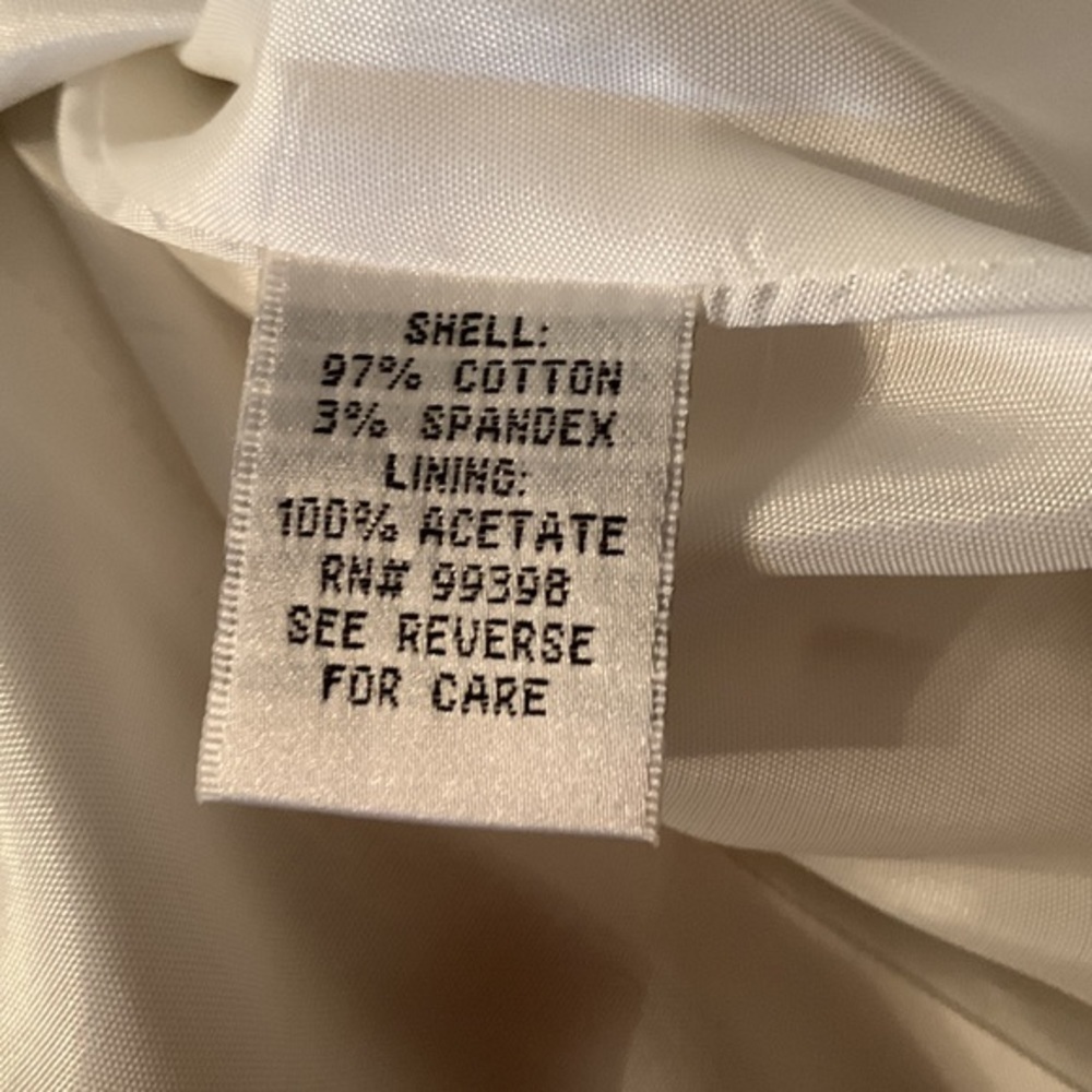 Andre Oliver Blazer Notched Collar Single Button Tan and Cream Print Ladies 14 - Picture 7 of 10